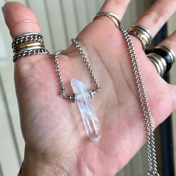 Genuine aura crystal quartz chocker boho necklace - Picture 4 of 12